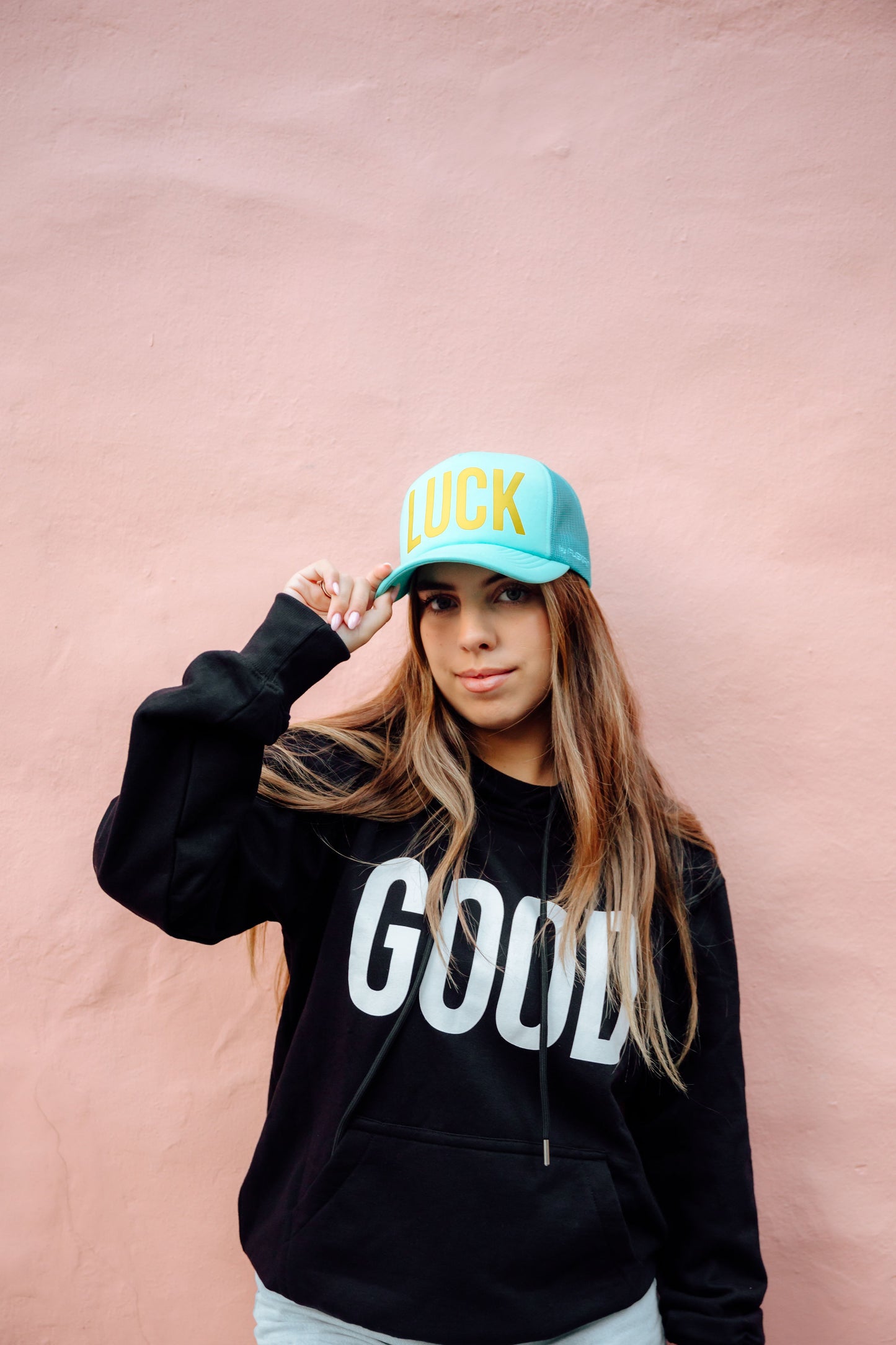 Aqua foam trucker cap - Yellow LUCK