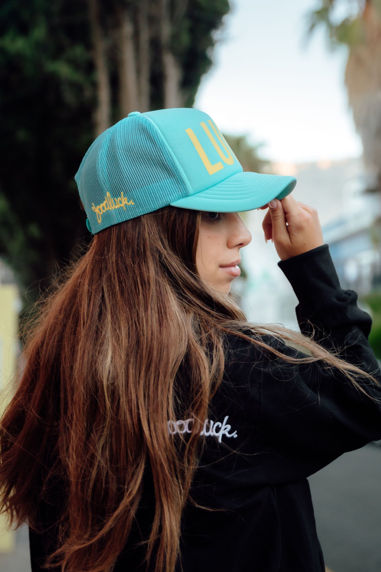 Aqua foam trucker cap - Yellow LUCK