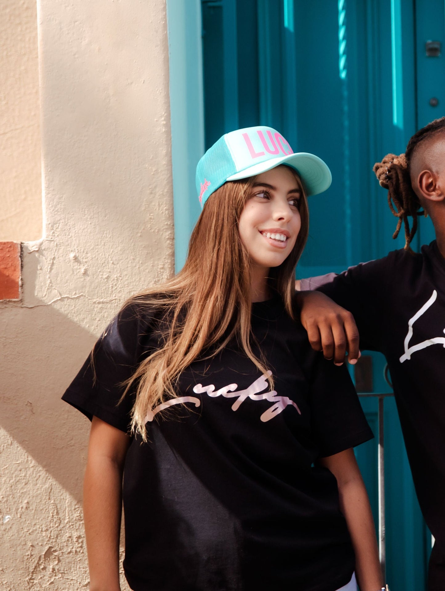 Aqua foam trucker cap - Neon Pink LUCK