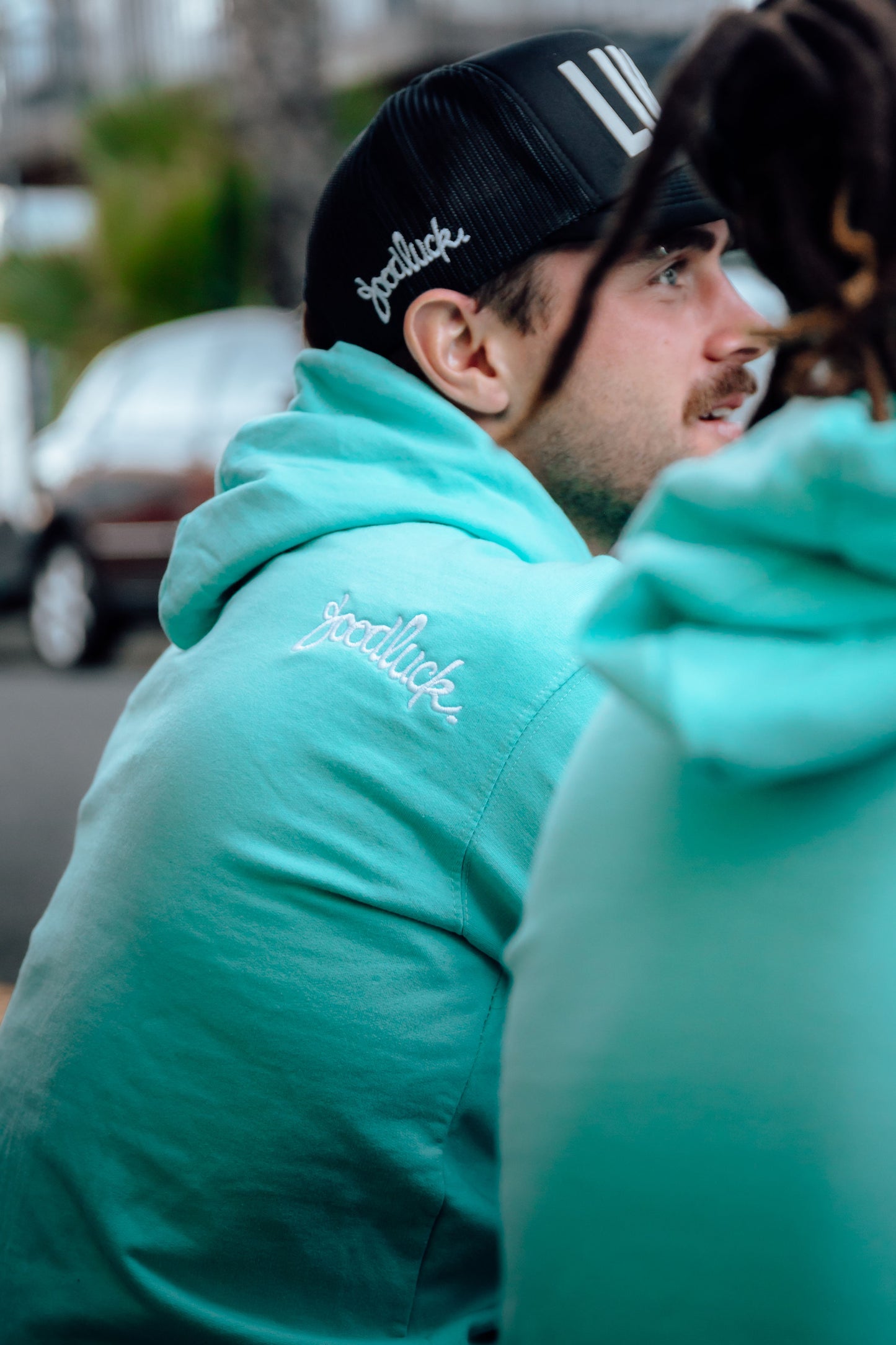 GOOD/LUCK Aqua Hoodie