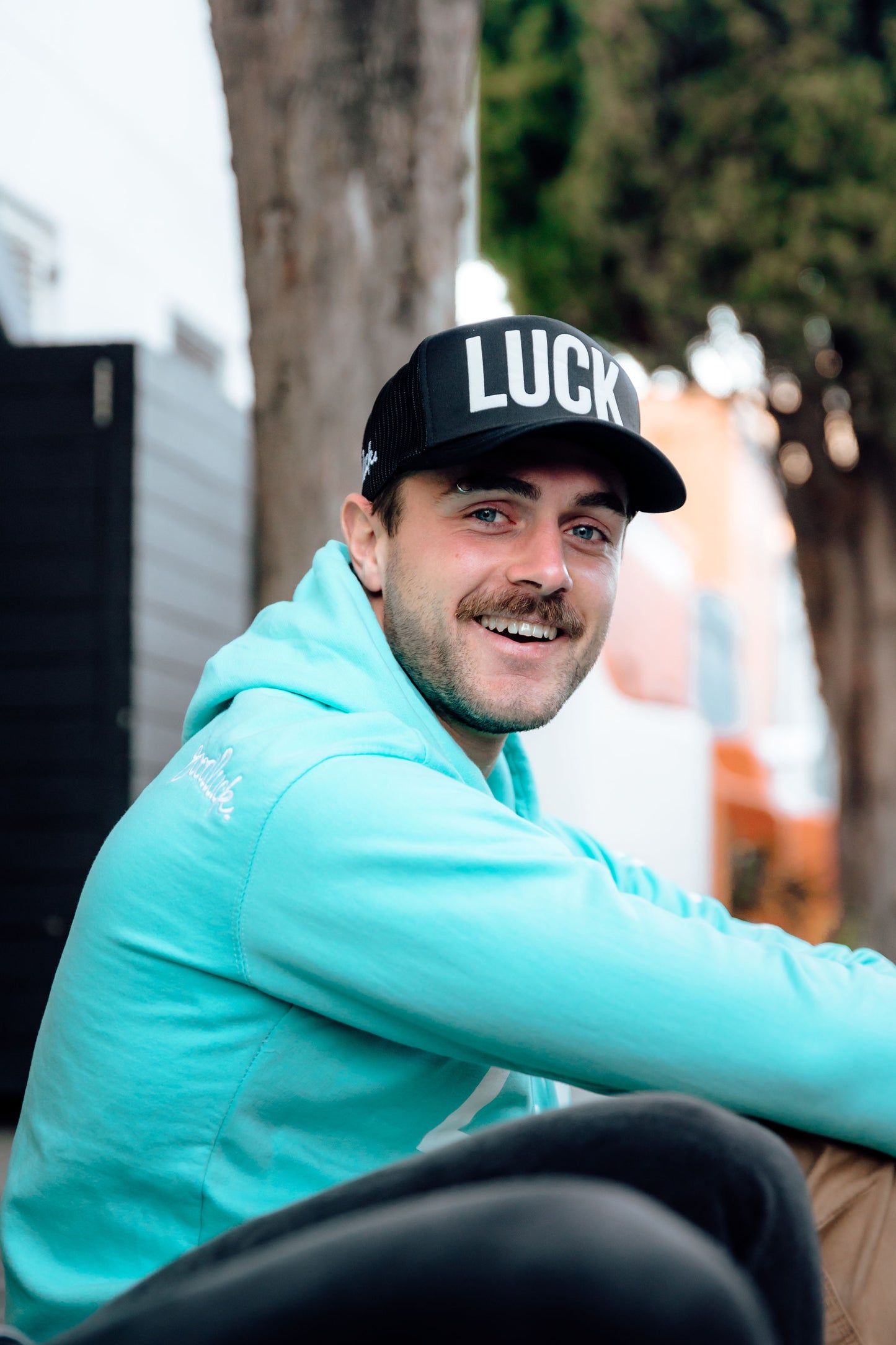 Black Trucker cap - White GOOD/LUCK