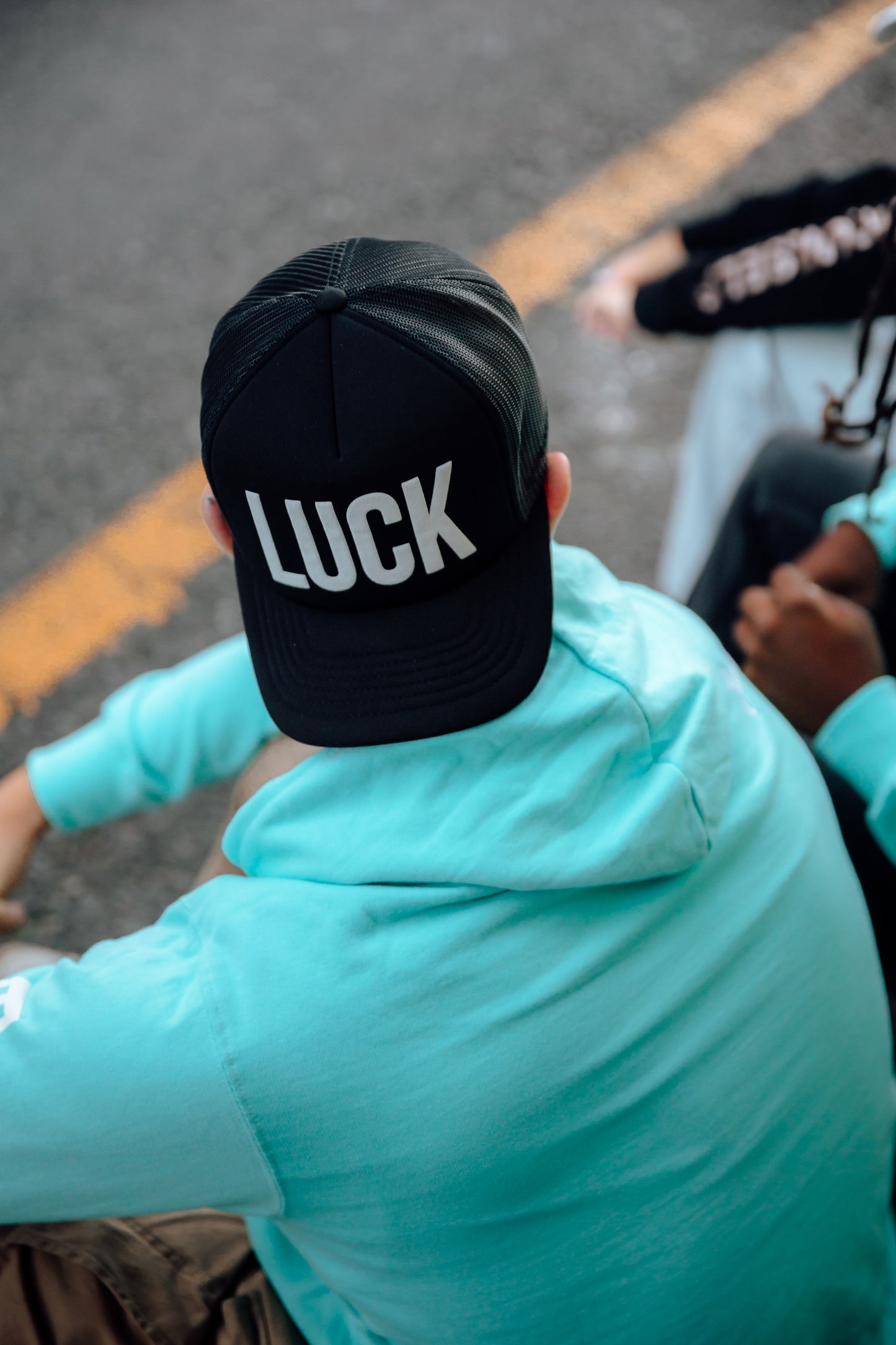 Black Trucker cap - White GOOD/LUCK
