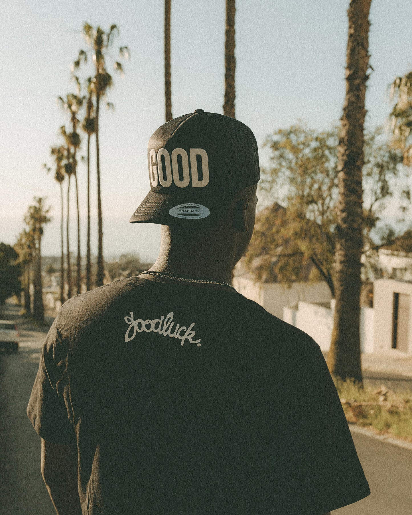 Black Trucker cap - White GOOD/LUCK