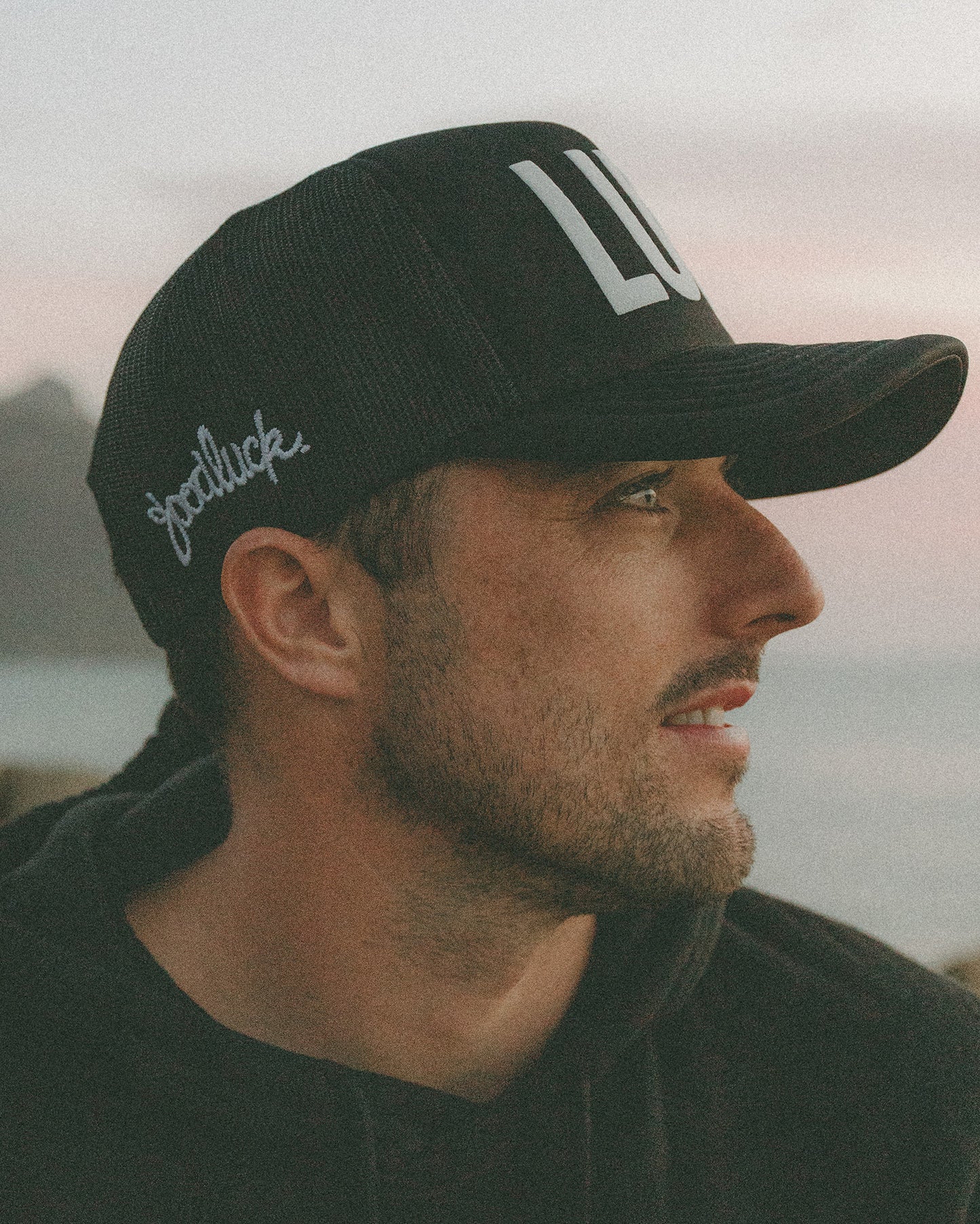Black Trucker cap - White GOOD/LUCK