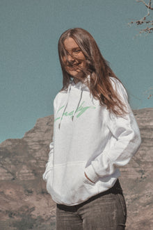  White Unisex Hoodie - Mint "Lucky"