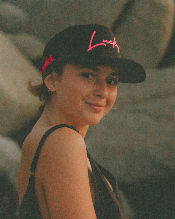 Pink "LUCKY" Basic Trucker Cap